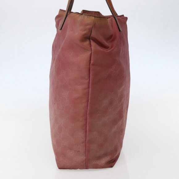 GUCCI GG Canvas Tote Bag Nylon Pink Gold 295252 Auth - Picture 5 of 16